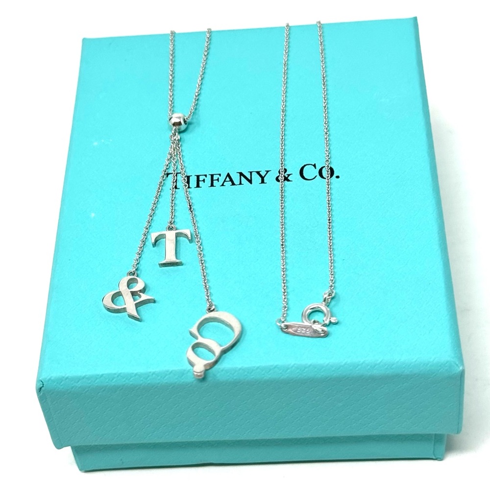 Authentic Tiffany & Co T&co Logo Lavalier  Necklace.